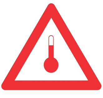 ELEVATED TEMPERATURE DANGEROUS GOODS SIGN